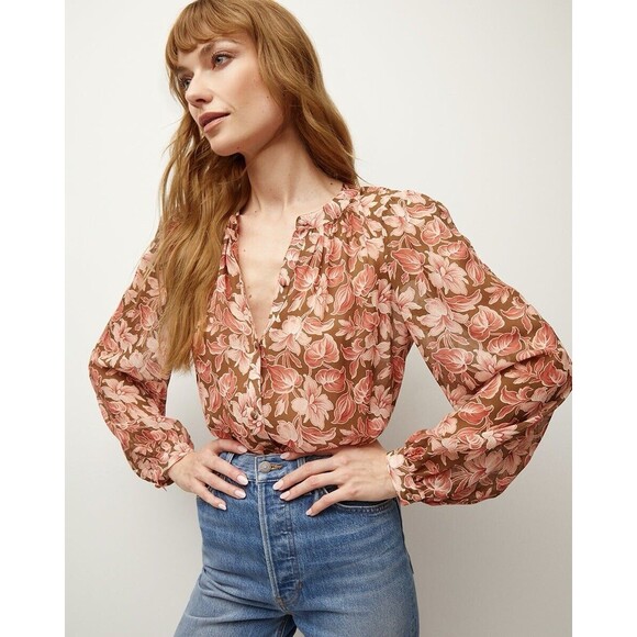 Veronica Beard Silk Ashlynn Blouse Size 8 NWT - Picture 1 of 7